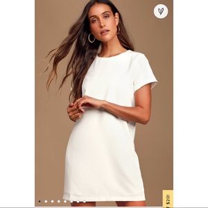 Lulu’s Shift and Shout Ivory Shift Dress NWT